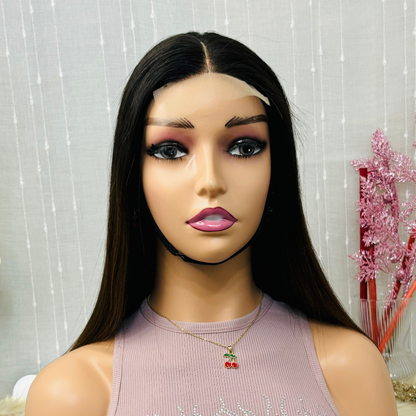 Perruque Cheveux Vietnamien  haute qualité  marron avec racine noir 1BT4#